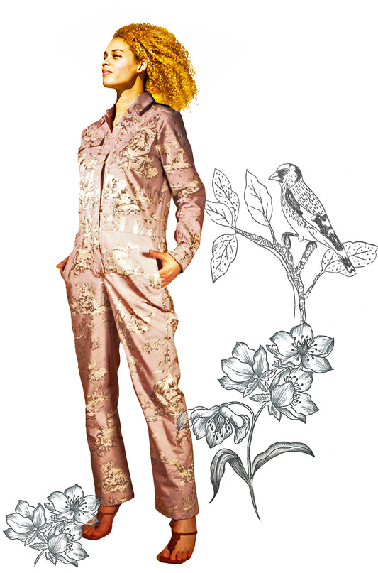 Cool Jumpsuit crafted with exquisite toile fabric